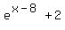 e%5E%28x-8%29+%2B+2