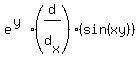 e%5E%28y%29+%28d%2Fd%5Bx%5D%29%28+sin%28xy%29%29