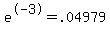 e%5E-3+=+.04979