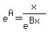 e%5EA+=+x%2Fe%5E%28Bx%29