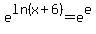 e%5Eln%28x%2B6%29+=+e%5Ee