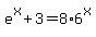 e%5Ex%2B3+=+8%2A6%5Ex