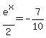 e%5Ex%2F2=-7%2F10