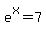 e%5Ex+=+7