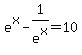 e%5Ex-1%2Fe%5Ex=10