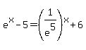 e%5Ex-5=%281%2Fe%5E5%29%5Ex%2B6