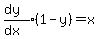 expr%28%28dy%29%2F%28dx%29%29%2A%281-y%29+=+x