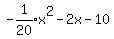 expr%28-1%2F20%29x%5E2-2x-10