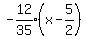 expr%28-12%2F35%29%28x-5%2F2%29