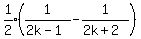expr%281%2F2%29%281%2F%282k-1%29-1%2F%282k%2B2%29%29
