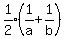 expr%281%2F2%29%281%2Fa%2B1%2Fb%29