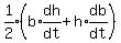 expr%281%2F2%29%28b%2Aexpr%28dh%2Fdt%29%2Bh%2Aexpr%28db%2Fdt%29%29