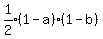expr%281%2F2%29%2A%281-a%29%281-b%29