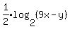 expr%281%2F2%29log%282%2C%289x-y%29%29