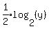 expr%281%2F2%29log%282%2C%28y%29%29