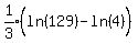 expr%281%2F3%29%28ln%28129%29-ln%284%29%5E%22%22%29