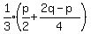 expr%281%2F3%29%28p%2F2%2B%282q-p%29%2F4%29