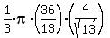 expr%281%2F3%29%2Api%2A%2836%2F13%29%284%2Fsqrt%2813%29%29