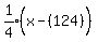expr%281%2F4%29%28x-%28124%29%5E%22%22%29
