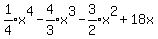 expr%281%2F4%29x%5E4-expr%284%2F3%29x%5E3-expr%283%2F2%29x%5E2%2B+18x