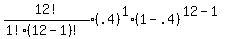 expr%2812%21%2F%281%21%2812-1%29%21%29%29%28.4%29%5E1%281-.4%29%5E%2812-1%29