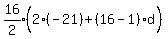 expr%2816%2F2%29%282%28-21%29%2B%2816-1%29d%5E%22%22%29