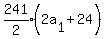 expr%28241%2F2%29%282a%5B1%5D%2B24%5E%22%22%29