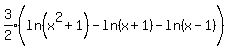 expr%283%2F2%29%28ln%28x%5E2%2B1%29%5E%22%22-ln%28x%2B1%29-ln%28x-1%29%29