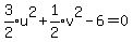 expr%283%2F2%29u%5E2+%2B+expr%281%2F2%29v%5E2+-+6+=+0