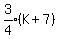 expr%283%2F4%29%28K%2B7%29