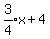 expr%283%2F4%29x%2B4