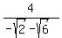 expr%284%2F%28-sqrt%282%29-sqrt%286%29%29%29%29