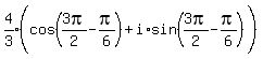 expr%284%2F3%29%28cos%283pi%2F2-pi%2F6%29%5E%22%22%2Bi%2Asin%283pi%2F2-pi%2F6%29%29