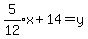 expr%285%2F12%29x%2B14=y
