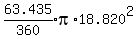 expr%2863.435%2F360%29pi%2A18.820%5E2
