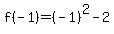 f%28-1%29=%28-1%29%5E2-2