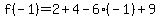 f%28-1%29=%2B2%2B4-6%28-1%29%2B9