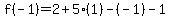 f%28-1%29=%2B2%2B5%281%29-%28-1%29-1