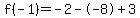 f%28-1%29=-2--8%2B3