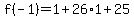 f%28-1%29=1%2B26%2A1%2B25