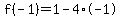 f%28-1%29=1-4%2A-1