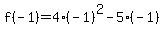f%28-1%29=4%28-1%29%5E2-5%28-1%29