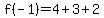 f%28-1%29=4%2B3%2B2