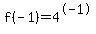 f%28-1%29=4%5E-1