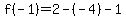 f%28-1%29+=+2-%28-4%29-1