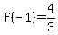 f%28-1%29+=+4%2F3