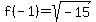 f%28-1%29+=+sqrt%28-15%29