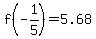 f%28-1%2F5%29+=+5.68