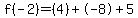 f%28-2%29=%284%29%2B-8%2B5