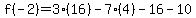 f%28-2%29=3%2816%29-7%284%29-16-10